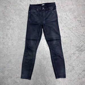 SUPER CUTE Women's PAIGE Hoxton Ankle Jeans with Black Fog Luxe Coating, Size 26